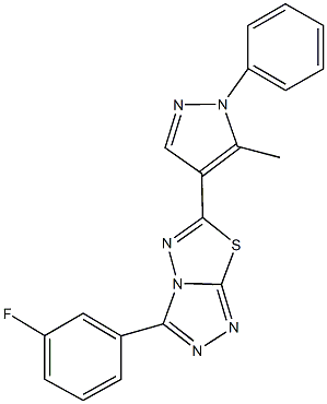 3-(3-fluorophenyl)-6-(5-methyl-1-phenyl-1H-pyrazol-4-yl)[1,2,4]triazolo[3,4-b][1,3,4]thiadiazole Structure