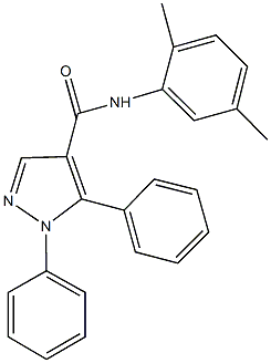 N-(2,5-dimethylphenyl)-1,5-diphenyl-1H-pyrazole-4-carboxamide 化学構造式