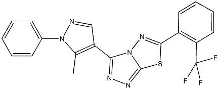 3-(5-methyl-1-phenyl-1H-pyrazol-4-yl)-6-[2-(trifluoromethyl)phenyl][1,2,4]triazolo[3,4-b][1,3,4]thiadiazole Struktur