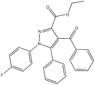 ethyl 4-benzoyl-1-(4-fluorophenyl)-5-phenyl-1H-pyrazole-3-carboxylate Struktur