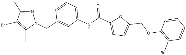 957493-70-8 N-{3-[(4-bromo-3,5-dimethyl-1H-pyrazol-1-yl)methyl]phenyl}-5-[(2-bromophenoxy)methyl]-2-furamide