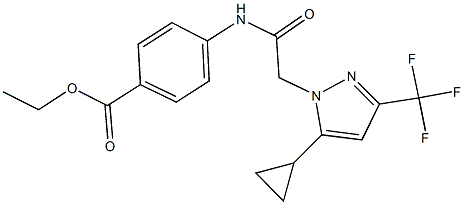 ethyl 4-({[5-cyclopropyl-3-(trifluoromethyl)-1H-pyrazol-1-yl]acetyl}amino)benzoate,957493-72-0,结构式