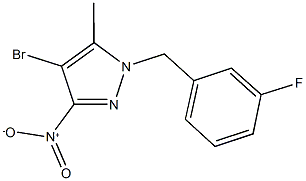 4-bromo-1-(3-fluorobenzyl)-3-nitro-5-methyl-1H-pyrazole 化学構造式
