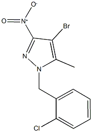 4-bromo-1-(2-chlorobenzyl)-3-nitro-5-methyl-1H-pyrazole Struktur
