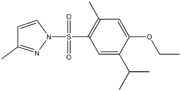 ethyl 2-isopropyl-5-methyl-4-[(3-methyl-1H-pyrazol-1-yl)sulfonyl]phenyl ether Struktur