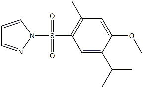 2-isopropyl-5-methyl-4-(1H-pyrazol-1-ylsulfonyl)phenyl methyl ether 化学構造式