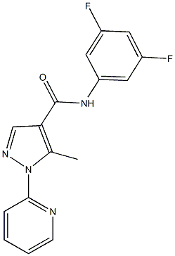 N-(3,5-difluorophenyl)-5-methyl-1-(2-pyridinyl)-1H-pyrazole-4-carboxamide Struktur
