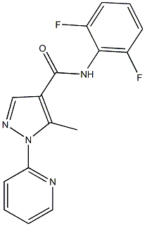 N-(2,6-difluorophenyl)-5-methyl-1-(2-pyridinyl)-1H-pyrazole-4-carboxamide 结构式