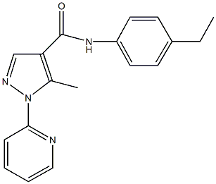 N-(4-ethylphenyl)-5-methyl-1-(2-pyridinyl)-1H-pyrazole-4-carboxamide Structure