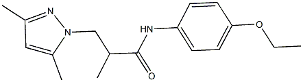 3-(3,5-dimethyl-1H-pyrazol-1-yl)-N-(4-ethoxyphenyl)-2-methylpropanamide,957495-37-3,结构式