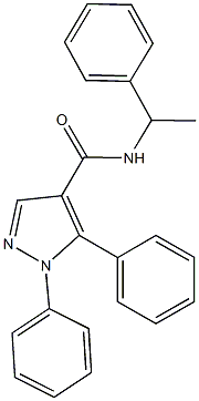 1,5-diphenyl-N-(1-phenylethyl)-1H-pyrazole-4-carboxamide 化学構造式
