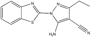 5-amino-1-(1,3-benzothiazol-2-yl)-3-ethyl-1H-pyrazole-4-carbonitrile Struktur