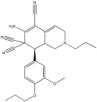 6-amino-8-(3-methoxy-4-propoxyphenyl)-2-propyl-2,3,8,8a-tetrahydro-5,7,7(1H)-isoquinolinetricarbonitrile Structure