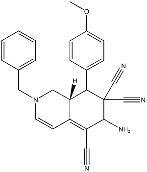 6-amino-2-benzyl-8-(4-methoxyphenyl)-2,6,8,8a-tetrahydro-5,7,7(1H)-isoquinolinetricarbonitrile Structure