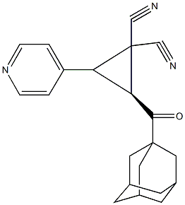 2-(1-adamantylcarbonyl)-3-(4-pyridinyl)-1,1-cyclopropanedicarbonitrile Struktur