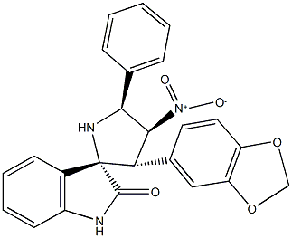 4'-(1,3-benzodioxol-5-yl)-3'-nitro-2'-phenyl-1,3-dihydrospiro[2H-indole-3,5'-pyrrolidine]-2-one,957497-29-9,结构式