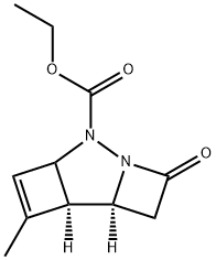 ethyl 9-methyl-4-oxo-5,6-diazatricyclo[5.2.0.0~2,5~]non-8-ene-6-carboxylate Struktur