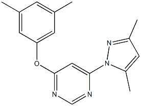 4-(3,5-dimethylphenoxy)-6-(3,5-dimethyl-1H-pyrazol-1-yl)pyrimidine,957497-57-3,结构式