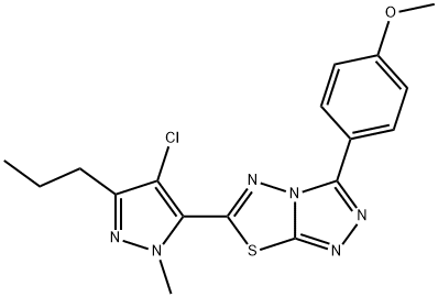 4-[6-(4-chloro-1-methyl-3-propyl-1H-pyrazol-5-yl)[1,2,4]triazolo[3,4-b][1,3,4]thiadiazol-3-yl]phenyl methyl ether 结构式