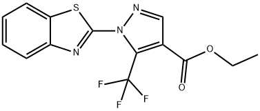 ethyl 1-(1,3-benzothiazol-2-yl)-5-(trifluoromethyl)-1H-pyrazole-4-carboxylate 结构式