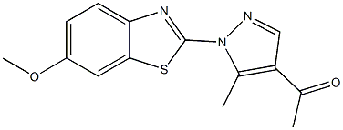 1-[1-(6-methoxy-1,3-benzothiazol-2-yl)-5-methyl-1H-pyrazol-4-yl]ethanone,957497-61-9,结构式