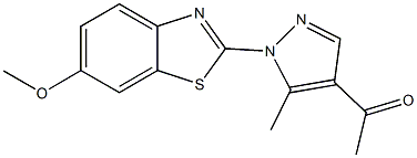 1-[1-(6-methoxy-1,3-benzothiazol-2-yl)-5-methyl-1H-pyrazol-4-yl]ethanone Structure