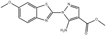 methyl 5-amino-1-(6-methoxy-1,3-benzothiazol-2-yl)-1H-pyrazole-4-carboxylate Struktur