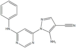 5-amino-1-(6-anilino-4-pyrimidinyl)-1H-pyrazole-4-carbonitrile Structure