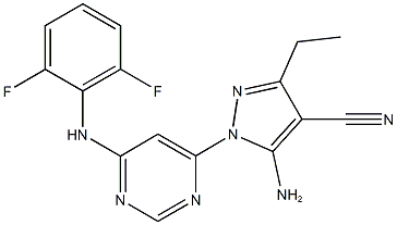 5-amino-1-[6-(2,6-difluoroanilino)-4-pyrimidinyl]-3-ethyl-1H-pyrazole-4-carbonitrile|