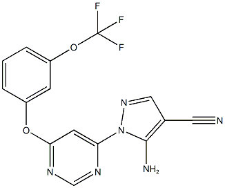 5-amino-1-{6-[3-(trifluoromethoxy)phenoxy]-4-pyrimidinyl}-1H-pyrazole-4-carbonitrile Structure