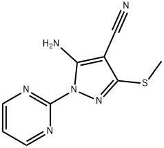 5-amino-3-(methylsulfanyl)-1-(2-pyrimidinyl)-1H-pyrazole-4-carbonitrile Structure