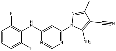 5-amino-1-[6-(2,6-difluoroanilino)-4-pyrimidinyl]-3-methyl-1H-pyrazole-4-carbonitrile Structure