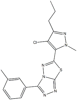 957497-97-1 6-(4-chloro-1-methyl-3-propyl-1H-pyrazol-5-yl)-3-(3-methylphenyl)[1,2,4]triazolo[3,4-b][1,3,4]thiadiazole