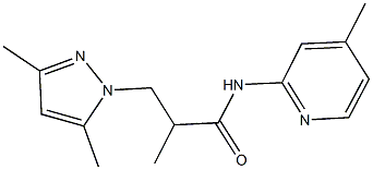 3-(3,5-dimethyl-1H-pyrazol-1-yl)-2-methyl-N-(4-methyl-2-pyridinyl)propanamide|