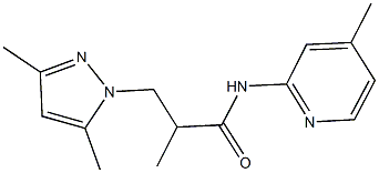 3-(3,5-dimethyl-1H-pyrazol-1-yl)-2-methyl-N-(4-methyl-2-pyridinyl)propanamide,957498-21-4,结构式