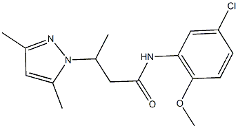 N-(5-chloro-2-methoxyphenyl)-3-(3,5-dimethyl-1H-pyrazol-1-yl)butanamide Structure