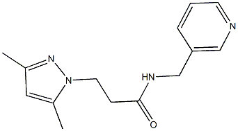 3-(3,5-dimethyl-1H-pyrazol-1-yl)-N-(3-pyridinylmethyl)propanamide Structure