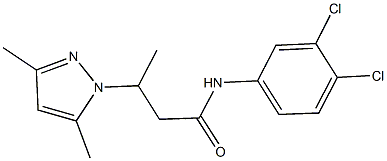 N-(3,4-dichlorophenyl)-3-(3,5-dimethyl-1H-pyrazol-1-yl)butanamide,957498-26-9,结构式