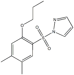 4,5-dimethyl-2-(1H-pyrazol-1-ylsulfonyl)phenyl propyl ether Struktur