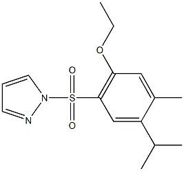 ethyl 4-isopropyl-5-methyl-2-(1H-pyrazol-1-ylsulfonyl)phenyl ether Structure