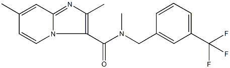 N,2,7-trimethyl-N-[3-(trifluoromethyl)benzyl]imidazo[1,2-a]pyridine-3-carboxamide 化学構造式