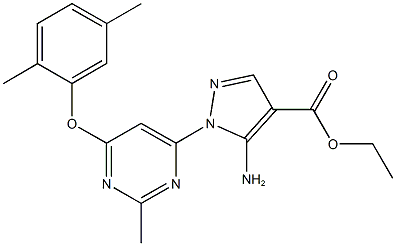 ethyl 5-amino-1-[6-(2,5-dimethylphenoxy)-2-methyl-4-pyrimidinyl]-1H-pyrazole-4-carboxylate 化学構造式