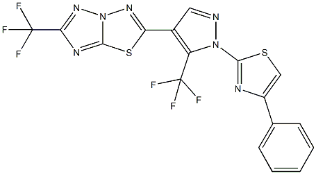 2-[1-(4-phenyl-1,3-thiazol-2-yl)-5-(trifluoromethyl)-1H-pyrazol-4-yl]-6-(trifluoromethyl)[1,2,4]triazolo[5,1-b][1,3,4]thiadiazole|