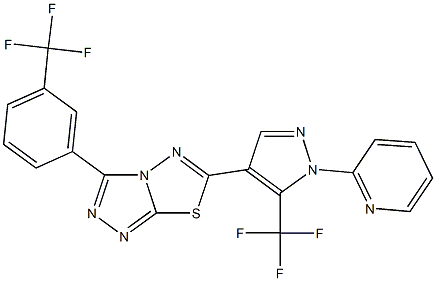 6-[1-(2-pyridinyl)-5-(trifluoromethyl)-1H-pyrazol-4-yl]-3-[3-(trifluoromethyl)phenyl][1,2,4]triazolo[3,4-b][1,3,4]thiadiazole,957498-43-0,结构式