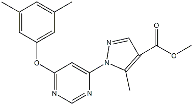 methyl 1-[6-(3,5-dimethylphenoxy)-4-pyrimidinyl]-5-methyl-1H-pyrazole-4-carboxylate,957498-47-4,结构式