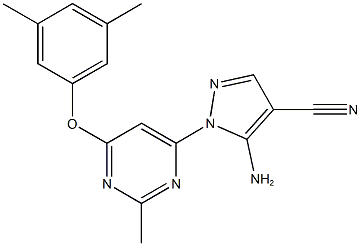 5-amino-1-[6-(3,5-dimethylphenoxy)-2-methyl-4-pyrimidinyl]-1H-pyrazole-4-carbonitrile,957498-53-2,结构式