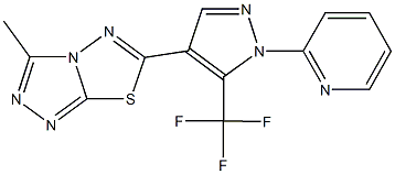 3-methyl-6-[1-(2-pyridinyl)-5-(trifluoromethyl)-1H-pyrazol-4-yl][1,2,4]triazolo[3,4-b][1,3,4]thiadiazole 结构式