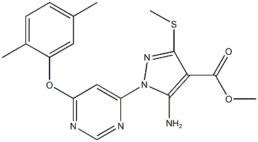 methyl 5-amino-1-[6-(2,5-dimethylphenoxy)-4-pyrimidinyl]-3-(methylsulfanyl)-1H-pyrazole-4-carboxylate Structure