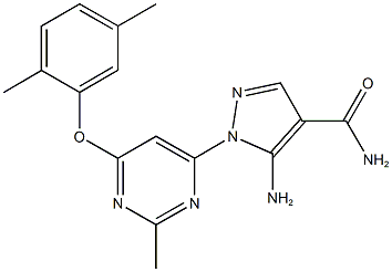 5-amino-1-[6-(2,5-dimethylphenoxy)-2-methyl-4-pyrimidinyl]-1H-pyrazole-4-carboxamide Structure