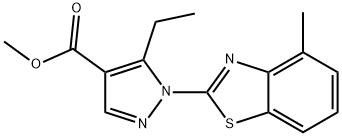 methyl 5-ethyl-1-(4-methyl-1,3-benzothiazol-2-yl)-1H-pyrazole-4-carboxylate Structure